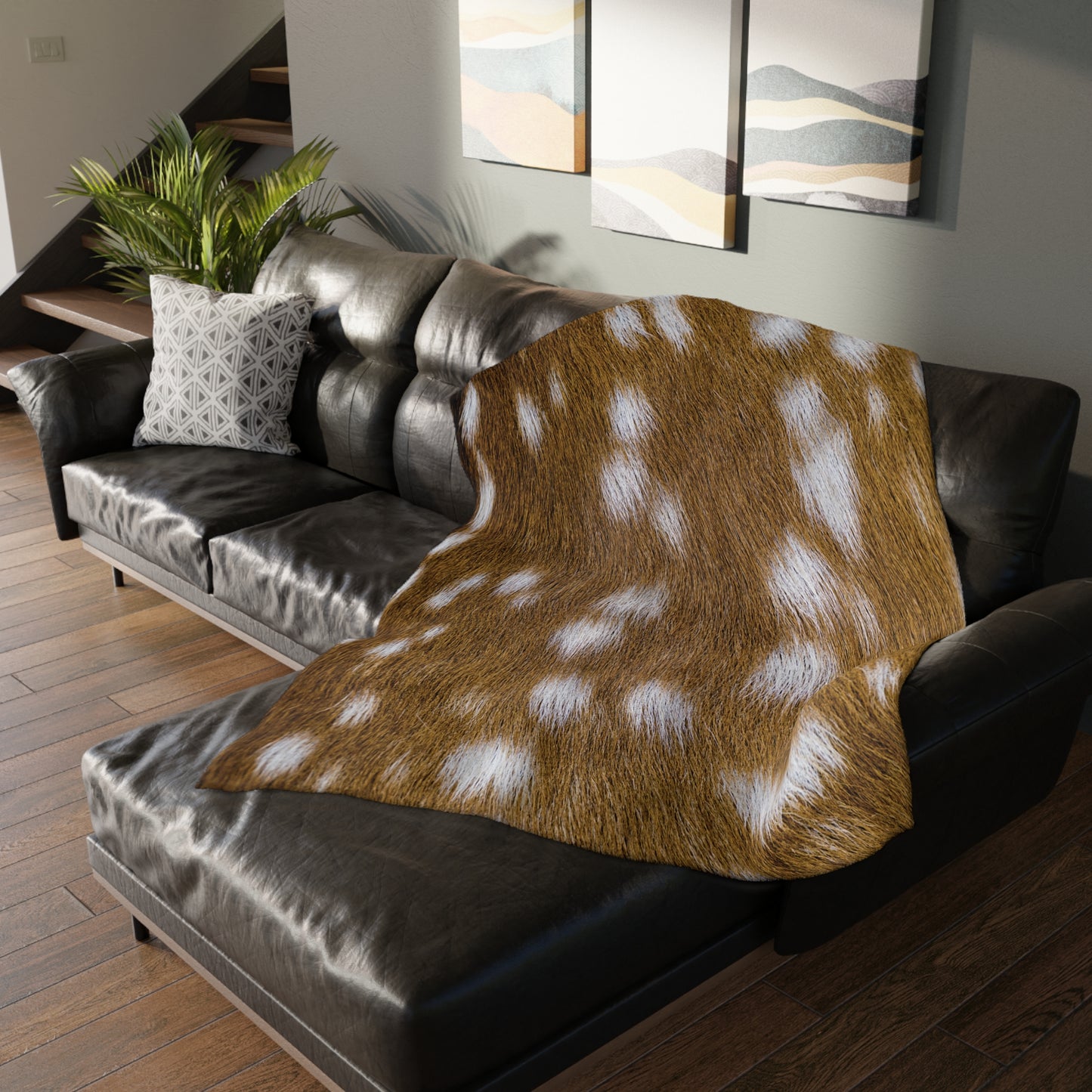 Deer Print Two-Sided Blanket